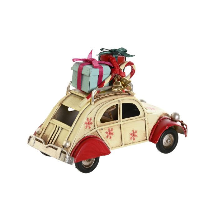 Vehiculo Decoracion Navidad Tradicional DKD Home Decor Rojo Beige 5 x 7.5 x 11 cm (4 Unidades) 2