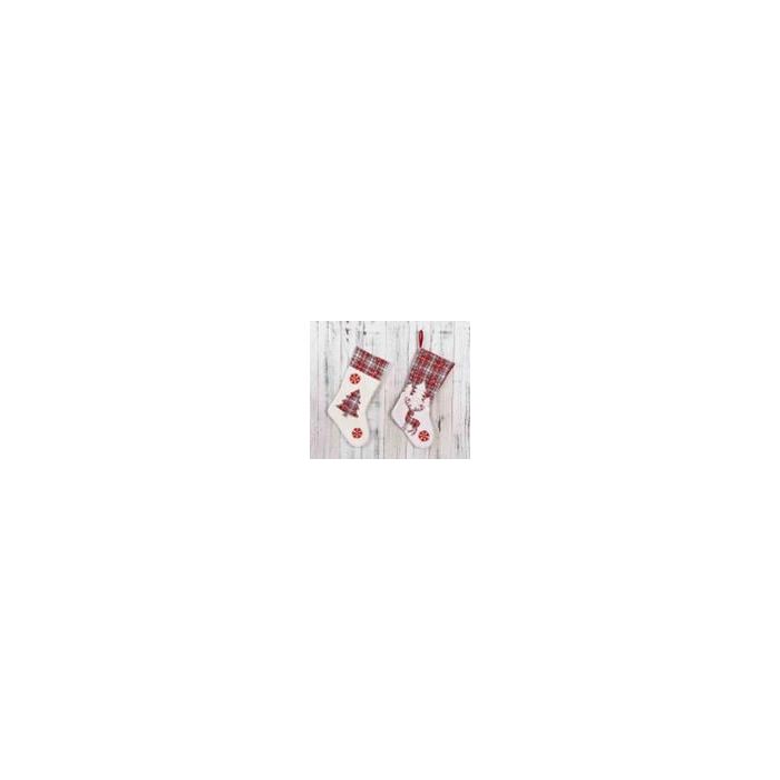 Calcetin  DKD Home Decor Rojo Blanco 1 x 53.3 x 28 cm (4 Unidades)
