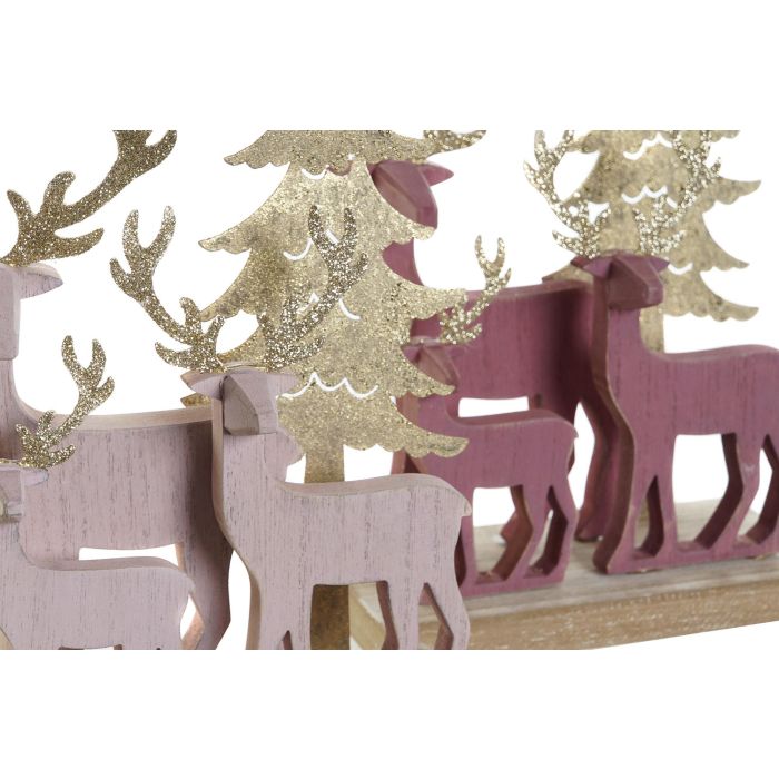 Figura Navidad Fantasia DKD Home Decor Rosa Palo Rosa 8.5 x 26.5 x 17 cm (4 Unidades) 1