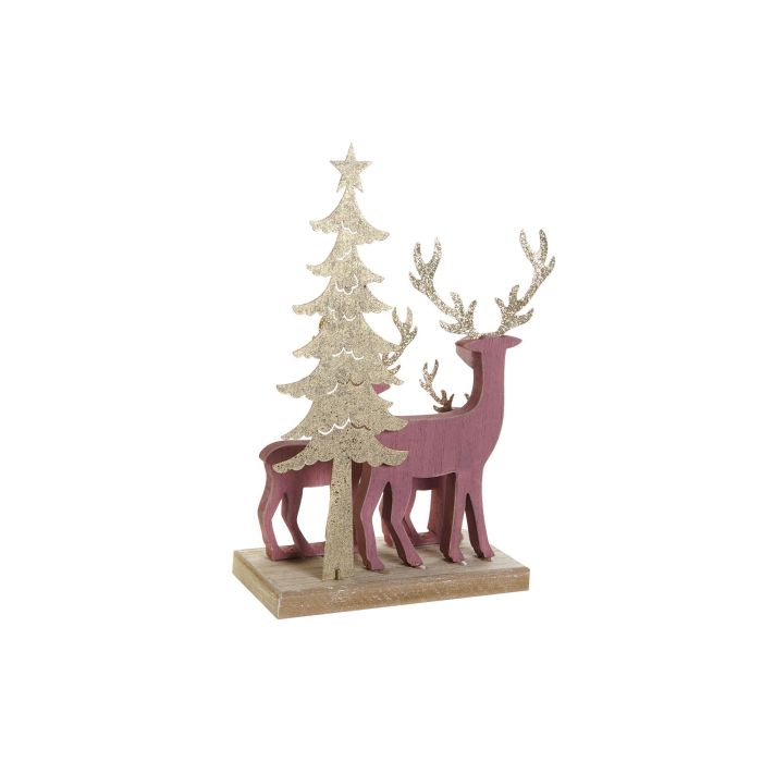 Figura Navidad Fantasia DKD Home Decor Rosa Palo Rosa 8.5 x 26.5 x 17 cm (4 Unidades) 2