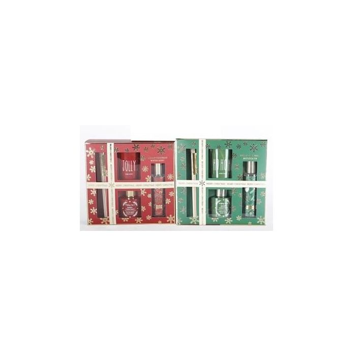 Ambientador Mikado DKD Home Decor Rojo Verde 5 x 6 x 5 cm Set de 3 (2 Unidades)