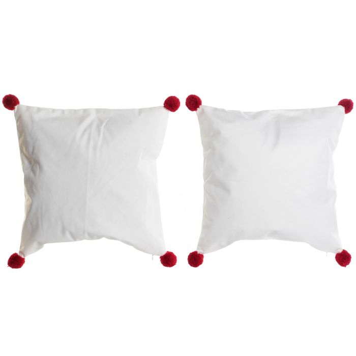 Funda Cojin Navidad Moderna DKD Home Decor Blanco Rojo 1 x 45 x 45 cm (4 Unidades) 4