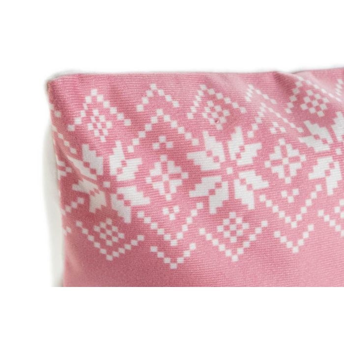 Funda Cojin Navidad Alpina DKD Home Decor Rosa Blanco 1 x 45 x 45 cm (4 Unidades) 1