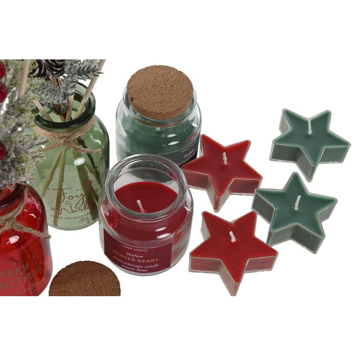 Ambientador Mikado Navidad Tradicional DKD Home Decor Verde Rojo 7 x 25 x 18 cm Set de 3 (4 Unidades) 2