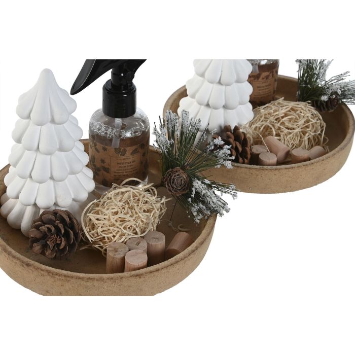 Ambientador Navidad Alpina DKD Home Decor Natural Blanco 18 x 3 x 18 cm Set de 3 (4 Unidades) 1