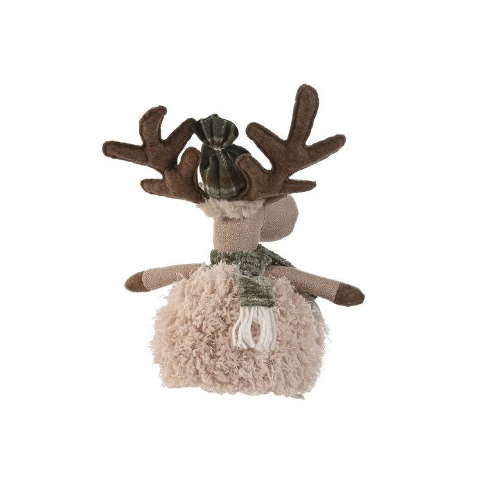 Figura Navidad Alpina DKD Home Decor Beige Verde 15 x 28 x 25 cm (4 Unidades) 2