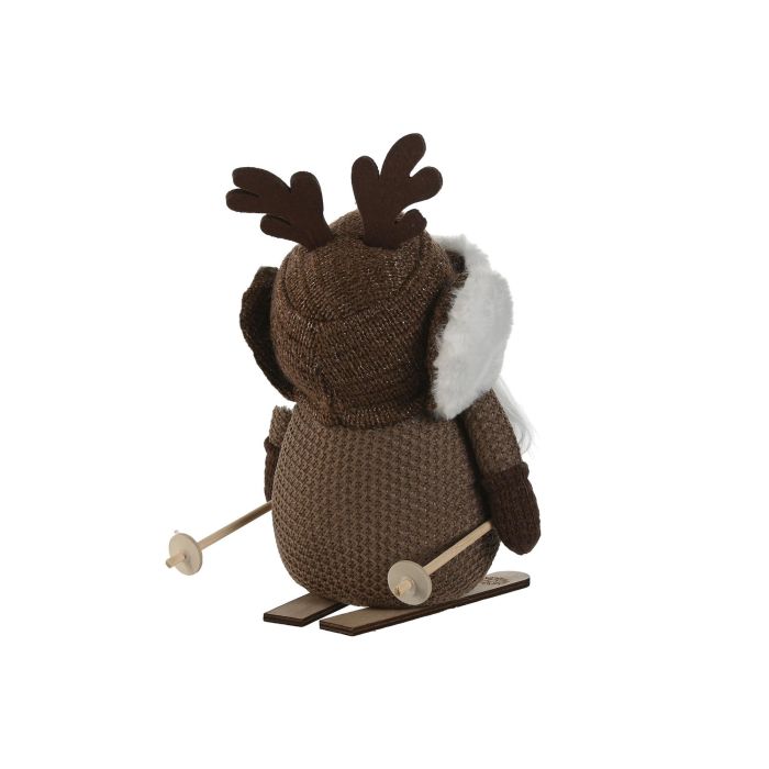 Figura Navidad Alpina DKD Home Decor Marron Blanco 15 x 25 x 17 cm (4 Unidades) 3