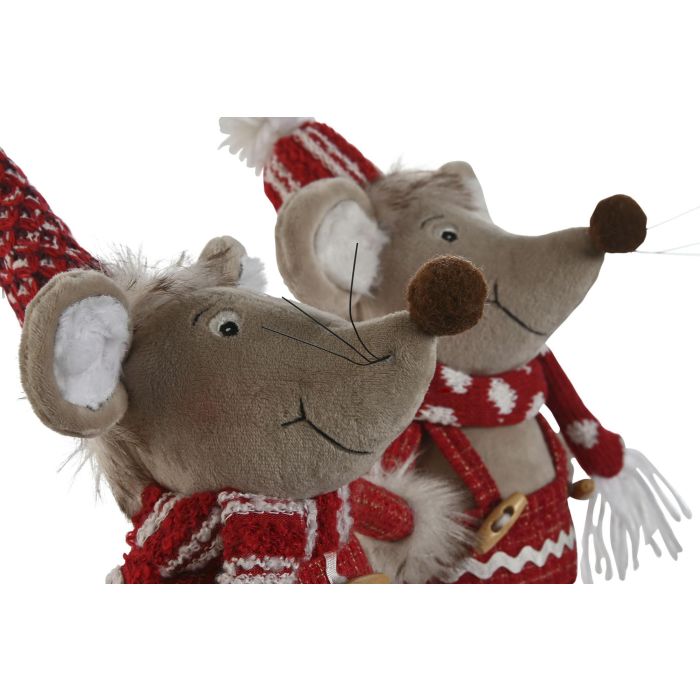 Figura Navidad Tradicional DKD Home Decor Rojo Beige 13 x 28 x 17 cm (4 Unidades) 1