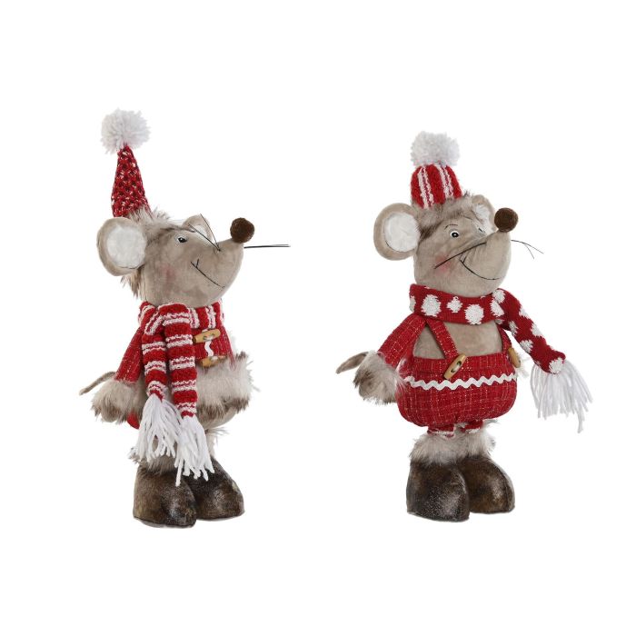 Figura Navidad Tradicional DKD Home Decor Rojo Beige 14 x 56 x 23 cm (4 Unidades)