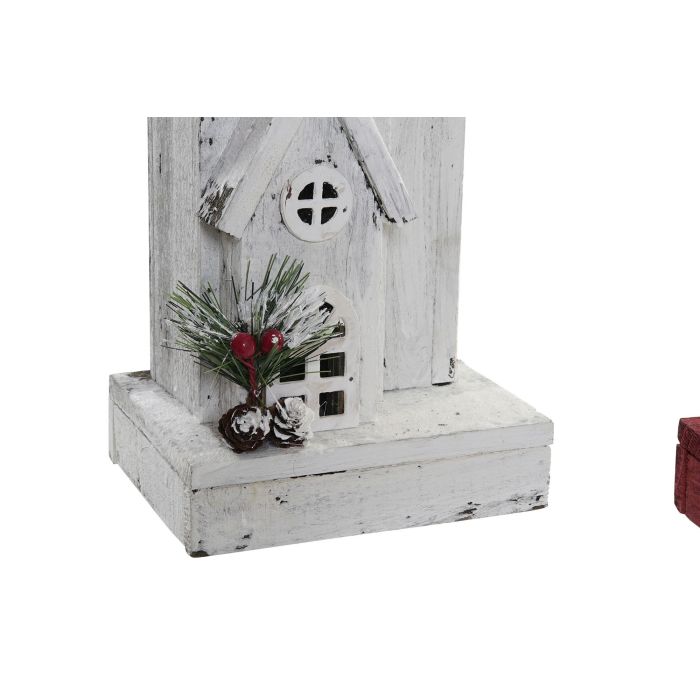 Casa Navidad Tradicional DKD Home Decor Rojo Blanco 12 x 40 x 15 cm (4 Unidades) 3