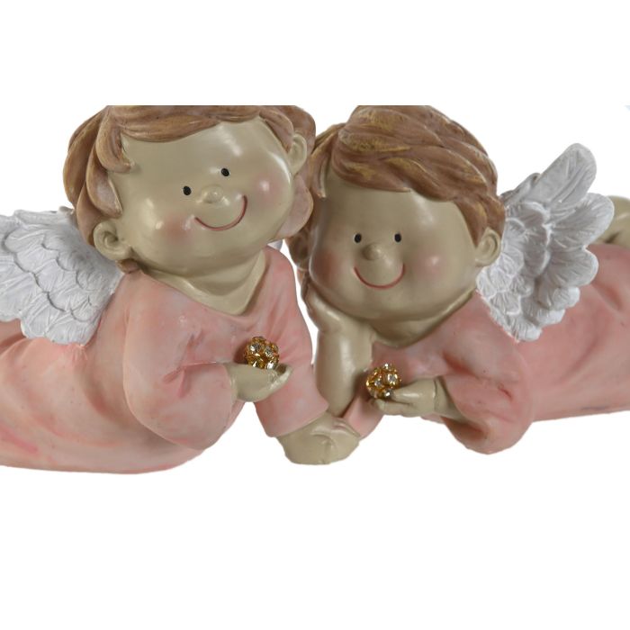 Figura Navidad Fantasia DKD Home Decor Rosa Blanco 11.5 x 9.5 x 14 cm (4 Unidades) 1