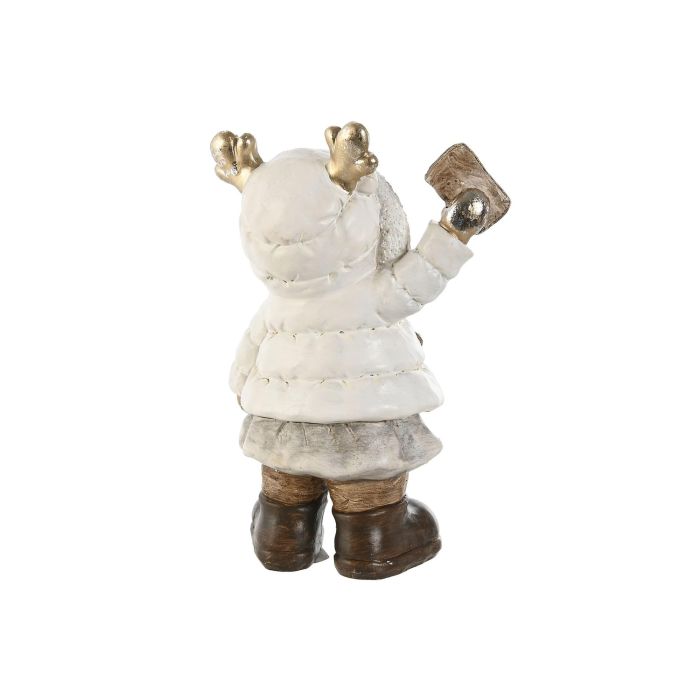 Figura Navidad Moderna DKD Home Decor Blanco Dorado 8.5 x 20.5 x 13 cm (4 Unidades) 2