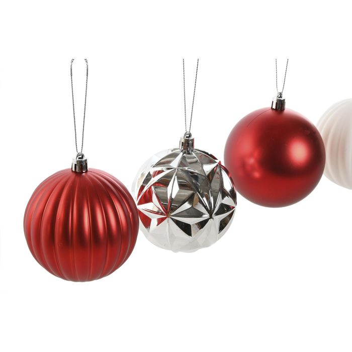 Bola Decoracion Navidad Tradicional DKD Home Decor Rojo Plateado 26 x 8.5 x 43 cm Set de 30 (4 Unidades) 1