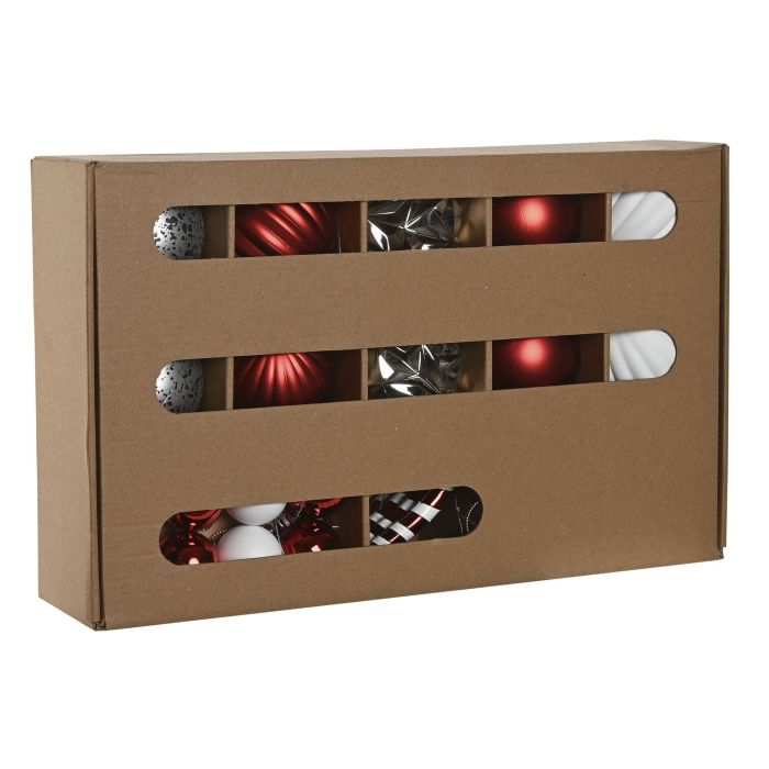 Bola Decoracion Navidad Tradicional DKD Home Decor Rojo Plateado 26 x 8.5 x 43 cm Set de 30 (4 Unidades) 3