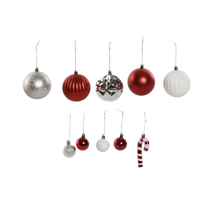 Bola Decoracion Navidad Tradicional DKD Home Decor Rojo Plateado 26 x 8.5 x 43 cm Set de 30 (4 Unidades)