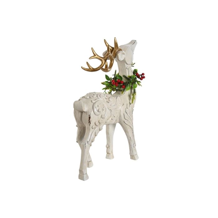 Figura Navidad Tradicional DKD Home Decor Blanco Dorado 8.5 x 34 x 25.5 cm (4 Unidades) 2