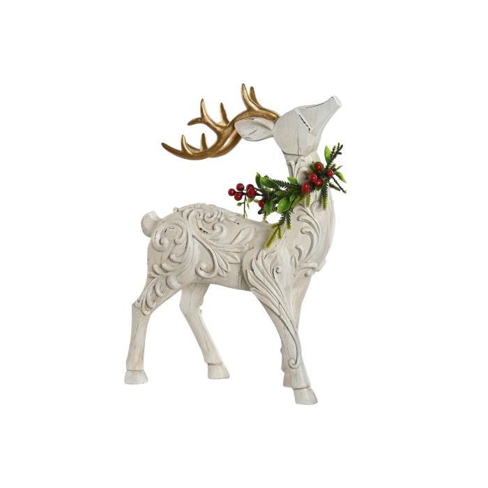 Figura Navidad Tradicional DKD Home Decor Blanco Dorado 8.5 x 34 x 25.5 cm (4 Unidades)