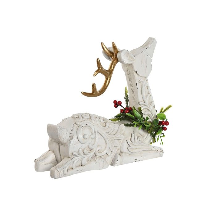 Figura Navidad Tradicional DKD Home Decor Blanco 8.5 x 22.5 x 26.5 cm (4 Unidades) 2