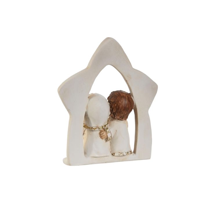 Nacimiento Navidad Tradicional DKD Home Decor Blanco Dorado 3.5 x 11 x 9.6 cm (4 Unidades) 2