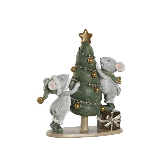 Figura Navidad Alpina DKD Home Decor Verde Dorado 5 x 14.5 x 12 cm (4 Unidades)