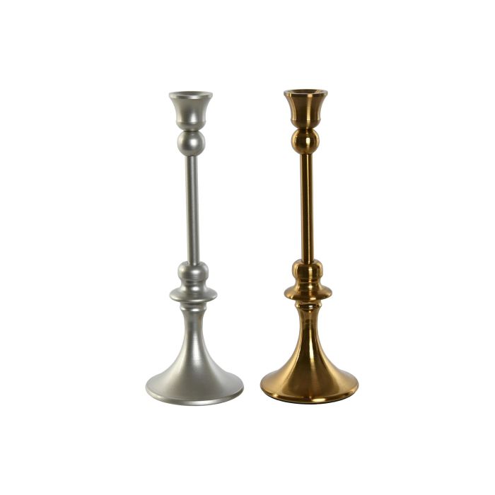 Candelabro Navidad Moderna DKD Home Decor Plateado Dorado 9 x 27.5 x 9 cm (4 Unidades)