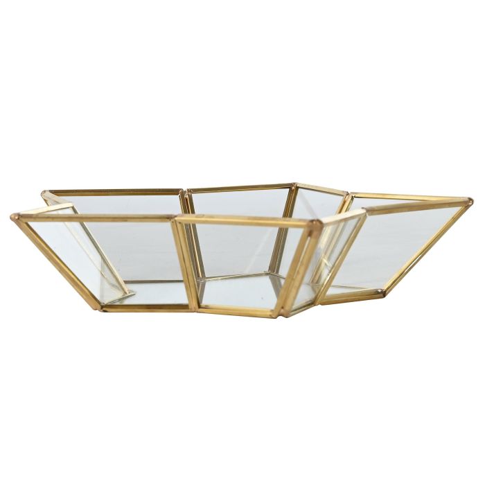 Bandeja Navidad Moderna DKD Home Decor Transparente Dorado 22 x 5 x 22 cm (4 Unidades) 2