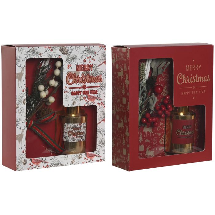 Ambientador Mikado Navidad Tradicional DKD Home Decor Dorado Rojo 5 x 19 x 16 cm (4 Unidades) 2