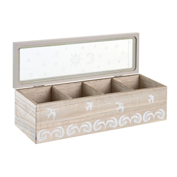 Caja Infusiones Atlantico DKD Home Decor Azul Blanco 9 x 8 x 30 cm (4 Unidades) 2