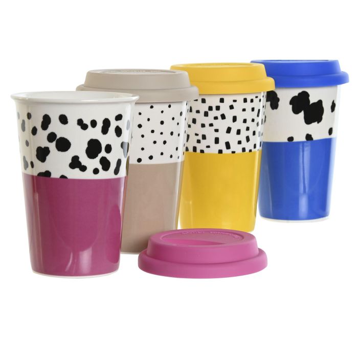 Mug Urban DKD Home Decor Multicolor 10 x 14 x 10 cm (4 Unidades) 1