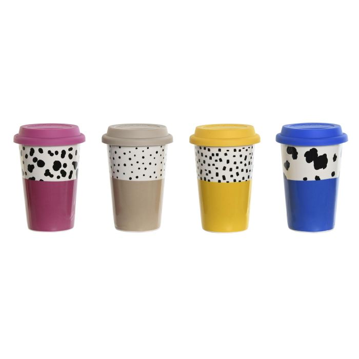 Mug Urban DKD Home Decor Multicolor 10 x 14 x 10 cm (4 Unidades)