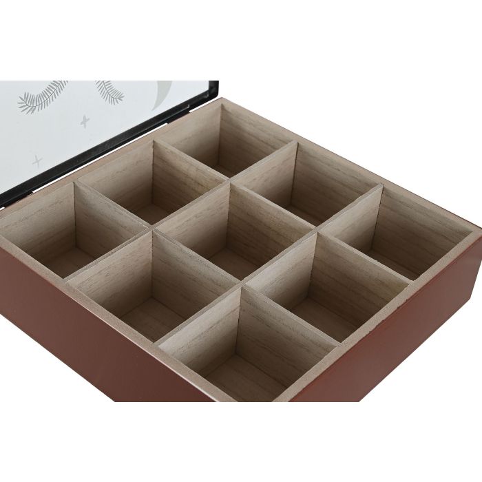 Caja Infusiones Boho DKD Home Decor Terracota Beige 24 x 6.5 x 24 cm (4 Unidades) 3
