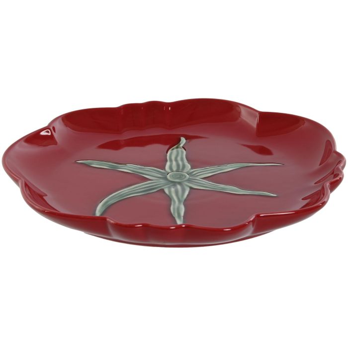 Plato Moderno DKD Home Decor Rojo 28 x 2.8 x 28 cm (4 Unidades) 1