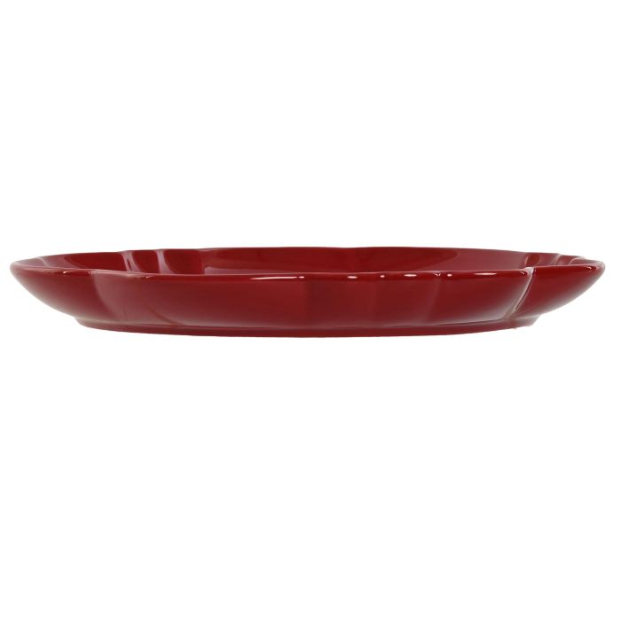 Plato Moderno DKD Home Decor Rojo 28 x 2.8 x 28 cm (4 Unidades) 3