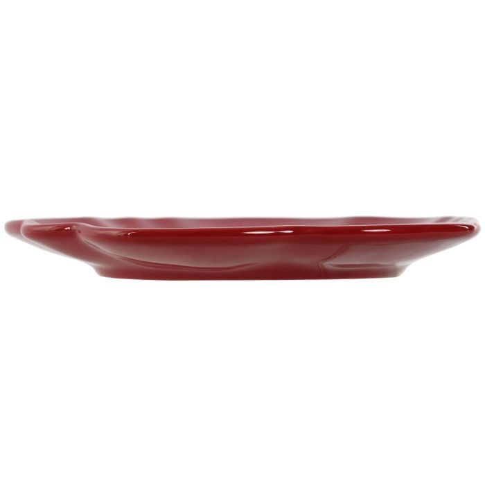 Plato Moderno DKD Home Decor Rojo 21 x 2.3 x 21.3 cm (4 Unidades) 3