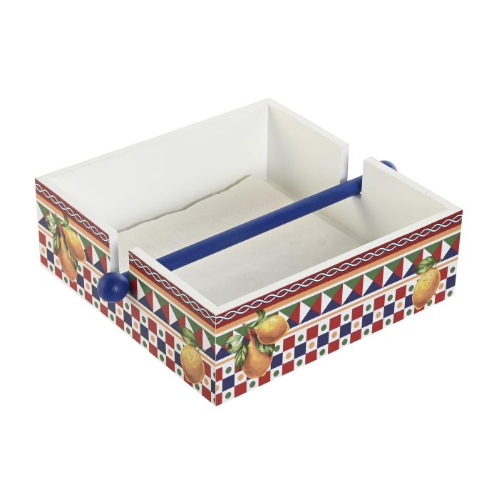 Servilletero Mediterraneo DKD Home Decor Rojo Azul 18 x 4 x 18 cm (4 Unidades) 3