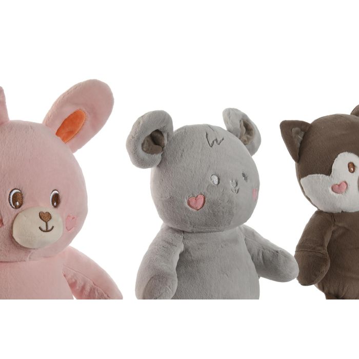 Peluche Kids DKD Home Decor Rosa Gris 22 x 32 x 28 cm (4 Unidades) 1