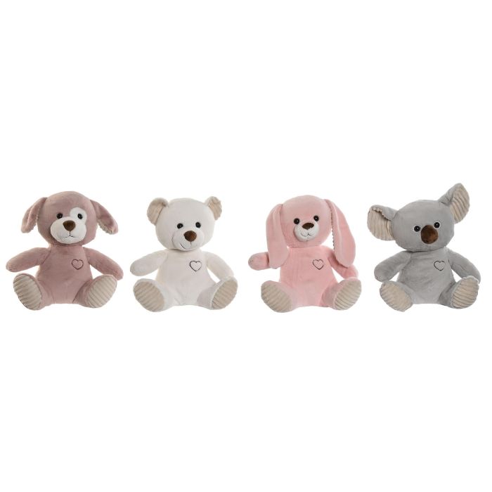 Peluche Kids DKD Home Decor Marron Blanco 20 x 28 x 25 cm (4 Unidades)