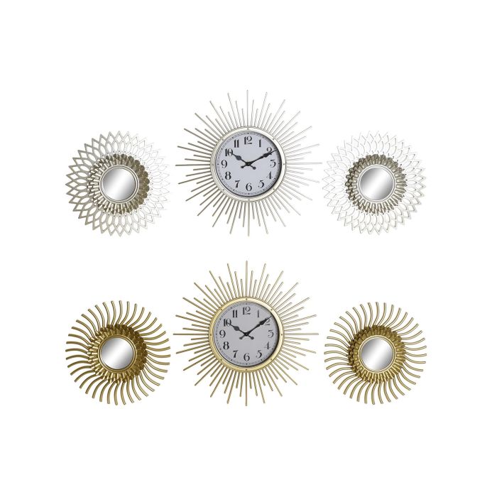 Reloj Glam DKD Home Decor Dorado Champan 4 x 35 x 35 cm Set de 3 (4 Unidades)