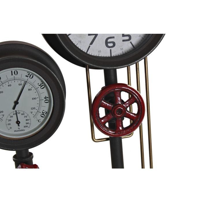 Reloj Pared Vintage DKD Home Decor Negro Rojo 9 x 56 x 29 cm (4 Unidades) 2
