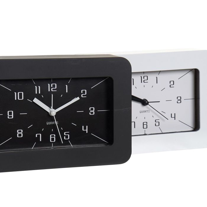 Reloj Despertador  DKD Home Decor Blanco Negro 5 x 12.5 x 18 cm (4 Unidades) 1