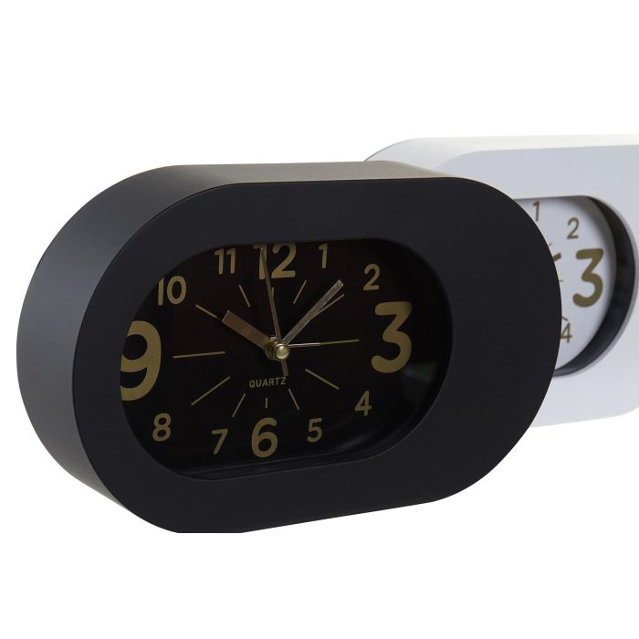 Reloj Despertador  DKD Home Decor Blanco Negro 5.1 x 13 x 22 cm (4 Unidades) 1