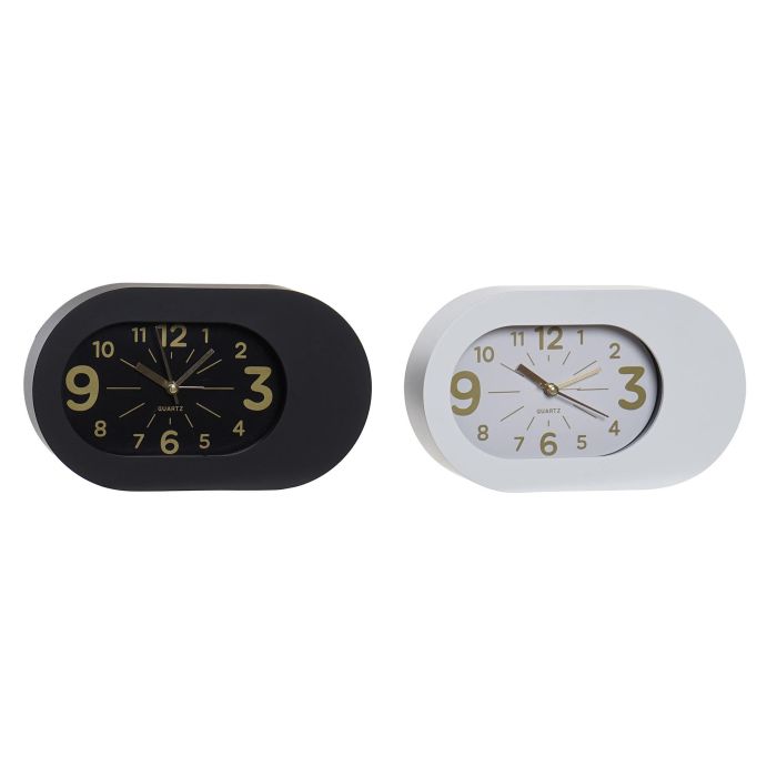 Reloj Despertador DKD Home Decor Blanco Negro 5.1 x 13 x 22 cm (4 Unidades)