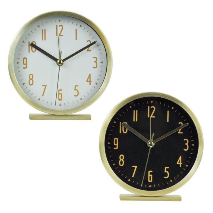 Reloj Despertador Glam DKD Home Decor Blanco Negro 3.5 x 12 x 11.3 cm (4 Unidades)