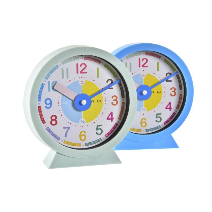 Reloj Sobremesa Kids DKD Home Decor Verde Azul 4 x 16.5 x 15 cm (4 Unidades) 1