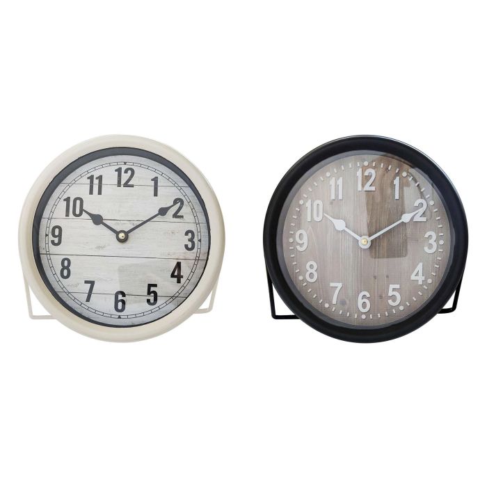 Reloj Sobremesa Loft DKD Home Decor Negro Blanco 5.5 x 20 x 20 cm (4 Unidades)