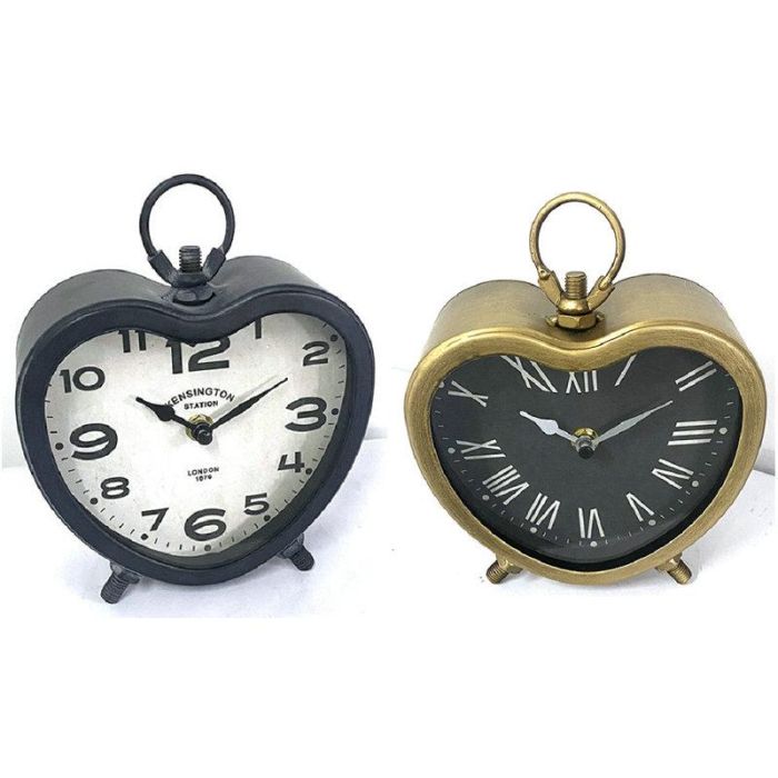 Reloj Sobremesa Vintage DKD Home Decor Dorado Negro 6 x 19.5 x 16 cm (4 Unidades)