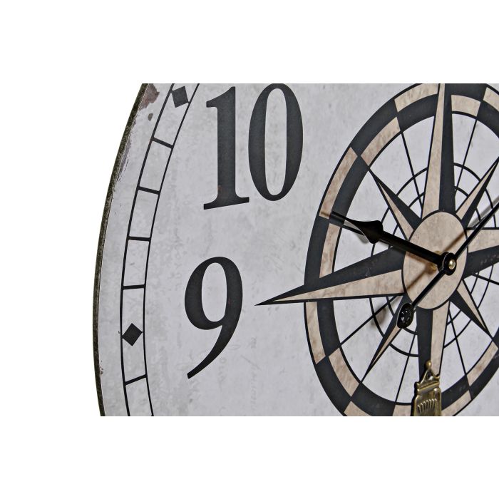 Reloj Pared Mediterraneo DKD Home Decor Blanco Negro 4 x 58 x 58 cm (4 Unidades) 1