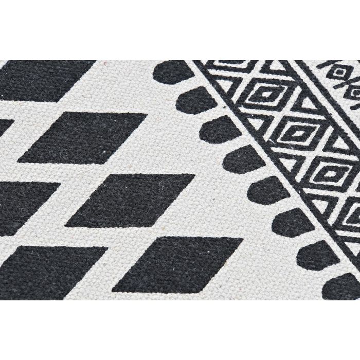 Alfombra Boho DKD Home Decor Blanco Negro 50 x 1 x 80 cm (4 Unidades) 2