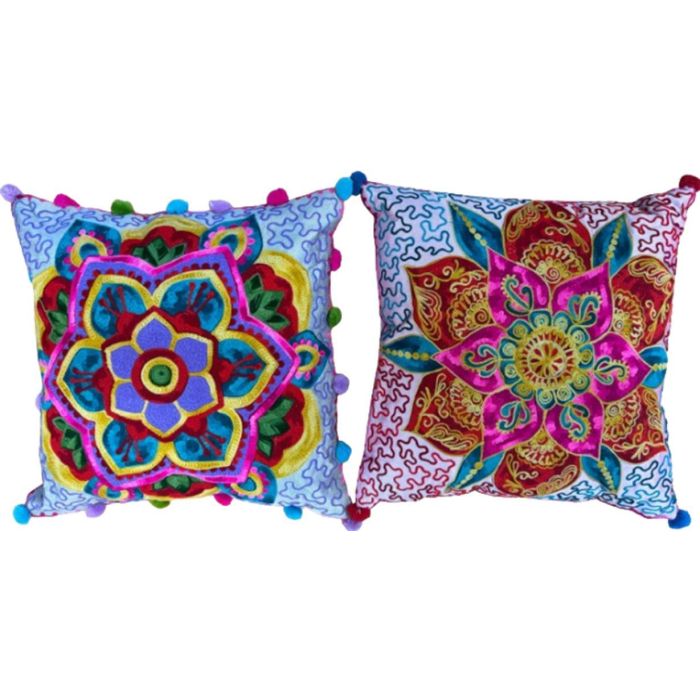 Cojin Indio DKD Home Decor Multicolor 5 x 40 x 40 cm (4 Unidades)