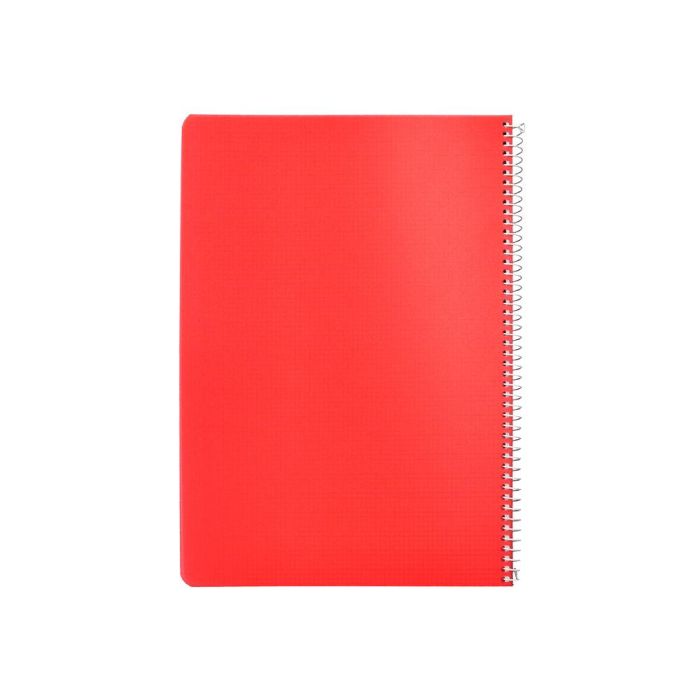 Cuaderno Espiral Liderpapel Din A4 Pautaguia Tapa Plastico80H 90 gr Cuadro Pautado 3 mm Con Margen Color Rojo 5 unidades 2